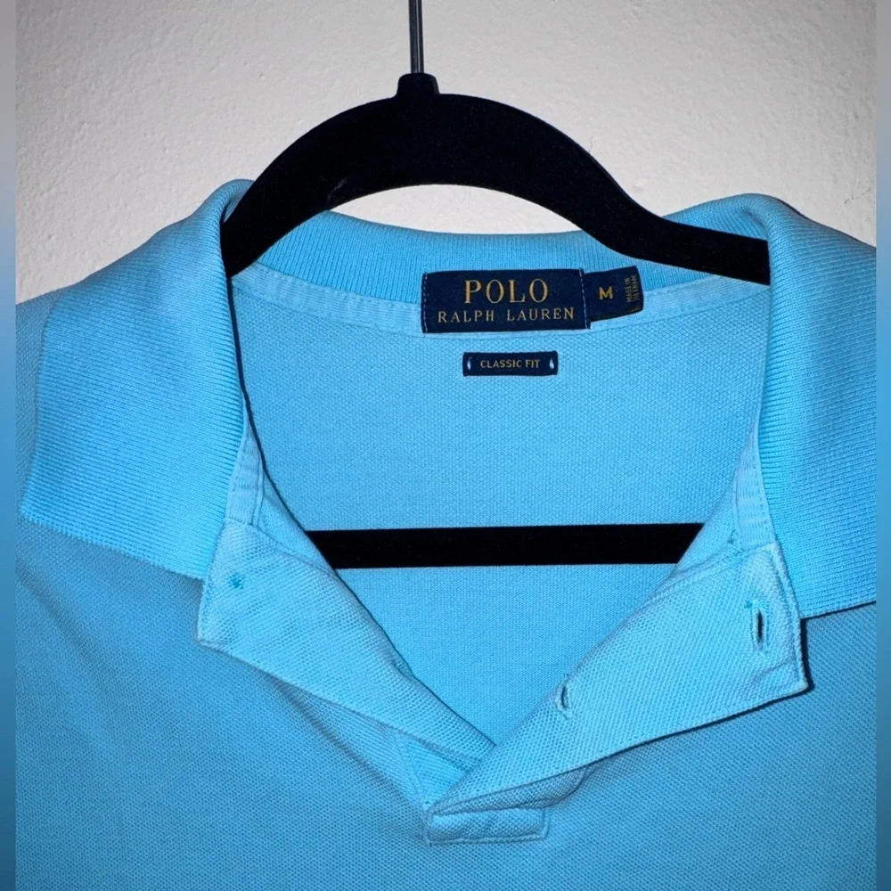 Polo Ralph Lauren Men’s Medium Classic Fit Blue Polo Shirt Cotton